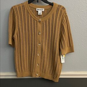 DKNY Women's Mustard Cardigan Sweater